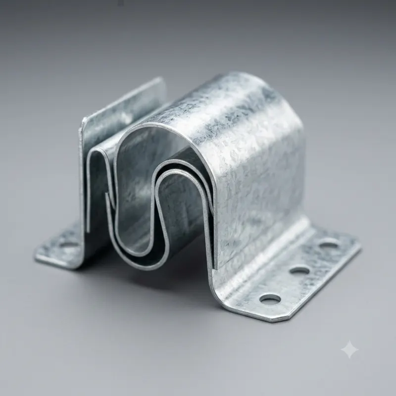 Resilient channel steel isolation clip for drywall sound isolation — +9 STC